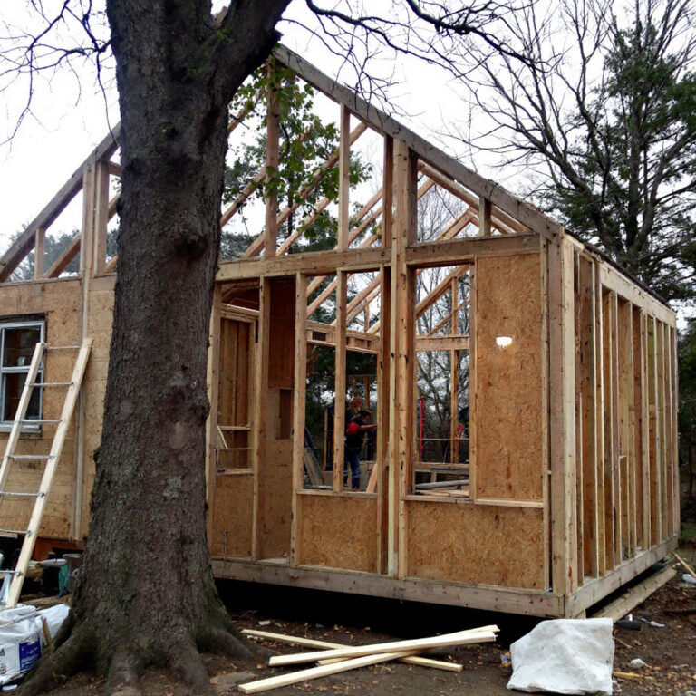 View of Off-Grid Cabin Framing Construction Methods - DDFOSTER
